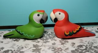 2 Vintage Hand Painted Toucan Pottery Artist Signed By Gloria A Dios Costa Rica