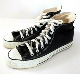 Vintage Chuck Taylor Converse Mens 7.  5 High Top Shoes Sneakers Made Usa Black