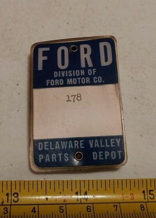 Vintage Ford Motor Co Delaware Valley Parts Depot Advertising Worker Badge Pin