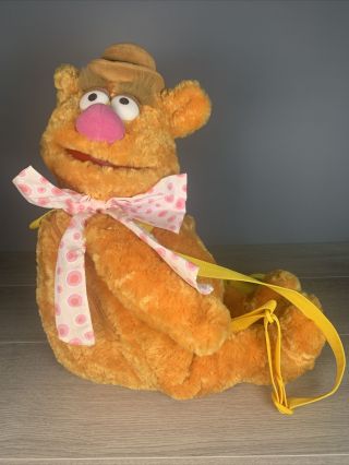 Fozzie Bear Plush Soft Toy Bag Backpack Rucksack Disney Store Stamp The Muppets