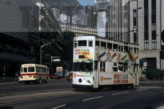 35mm Slide Hong Kong Double Decker Tram Strassenbahn 47 1984