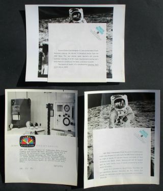 3 1969 - 70 Apollo 12 & 13 Nyc Tv News Release Moon Landing Photos Look
