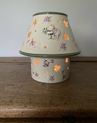 Disney Winnie The Pooh & Friends Ceramic Candle Jar Holder W/ Topper Candle Lamp