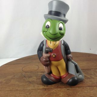 Vintage Walt Disney Productions Jiminy Cricket Figure Ceramic Hand Painted 9.  5 "