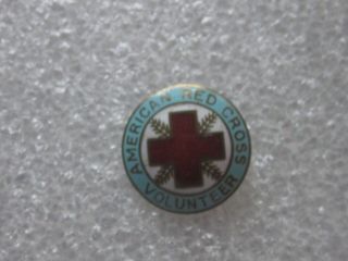 Enamel American Red Cross Volunteer F Pin Badge