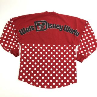 Disney Parks Adult Spirit Jersey Size Xs Red Minnie Theme Made In Usa Polka Dots