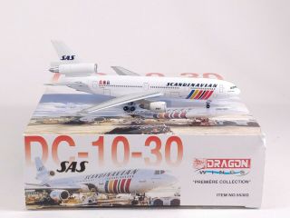 Sas Scandinavian Airlines Dc - 10 Oy - Kdc Aircraft Model 1:400 Scale Dragon Wings