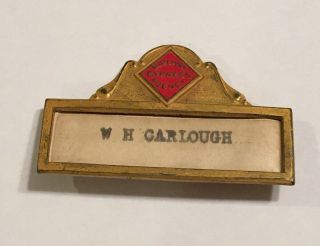 Vintage Railway Express Agency Employee Name Badge Pin