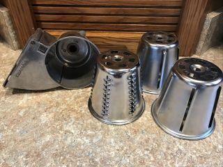 Vintage Aluminum Kitchenaid Rotor Slicer Attachment Rvs - A Chute & 3 Cones Shred