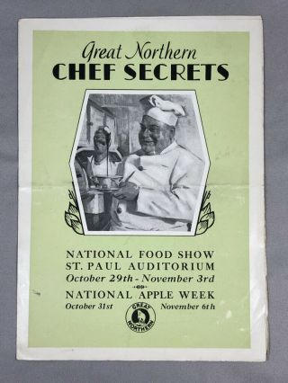1920s Great Northern Railway Railroad Chef Secrets Recipes National Apple Week