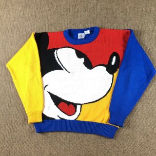 Vintage 90s Disney Mickey & Co Mickey Mouse Colorblock Sweater Size Xl Adult Men