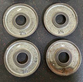 Ivanko Barbell 2.  5 Lb Om - Series 2” Olympic Weight Plates Usa Stamp Vintage 3 4