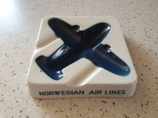 Norwegian Airlines Aschenbecher Porzellan 50er/60er Jahre Dnl