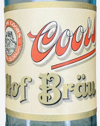 Vintage Pre - Pro Coors Hof Brau Beer Bottle W/ Paper Label Adolph Coors Golden Co