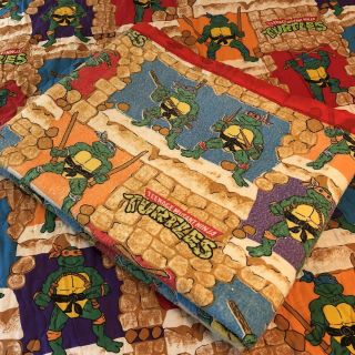 Vintage 1988 Teenage Mutant Ninja Turtles TMNT Comforter Blanket Twin Or Full 2