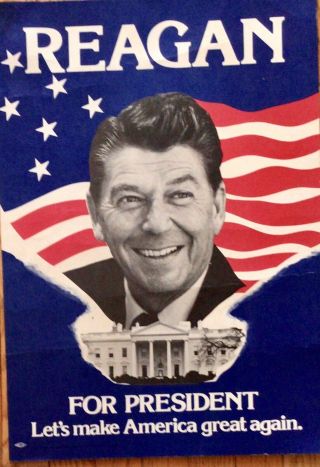 1980s Ronald Reagan President Poster (maga) Make America Great Again 15 X 21