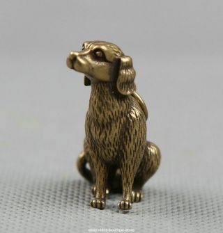 33MM Collect Small Curio Chinese Bronze Lovable Zodiac Animal Dog Wealth Pendant 2