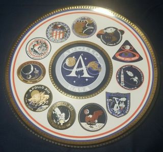 Vintage Rare Nasa Apollo Commemorative Plate Mission 7 - 17,  10 1/2 "