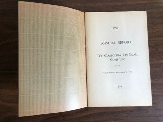 1910 Consolidation Coal Company Annual Report Cumberland & Pennsylvania RR CO 3
