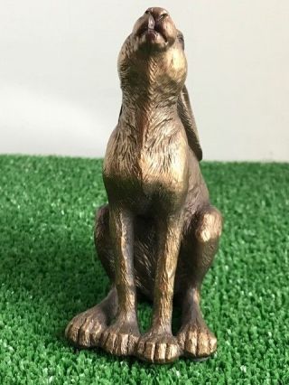 Bronzed Moongazing Hare Quality Ornament From The Leonardo Range.  Gift Boxed