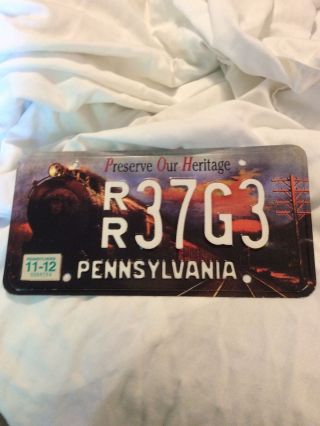 Pennsylvania Preserve Our Heritage License Plate Rail Road