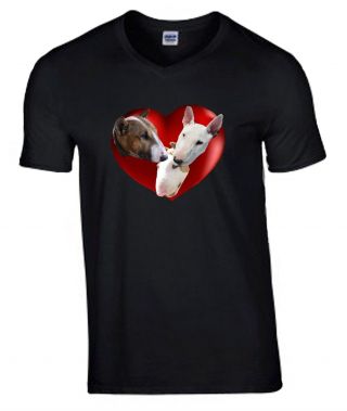 English Bull Terriers Tshirt,  T - Shirt V Or Crew Neck Birthday Gift Xmas Gift