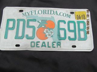 2018 Florida Dealer License Plate Tag Oranges Pd5 69b