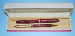 Vintage Conway Stewart 85l Fountain Pen And Ballpoint Pen Boxed