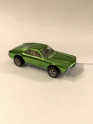 Vintage 1968 Mattel Hot Wheels Redline Custom Amx Green Usa