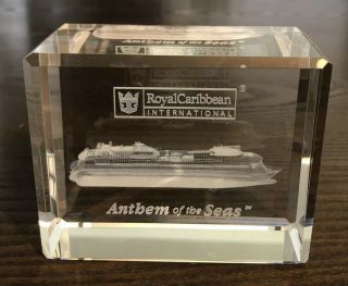 Royal Caribbean International Anthem Of The Seas Paper Weight Paperweight Glass