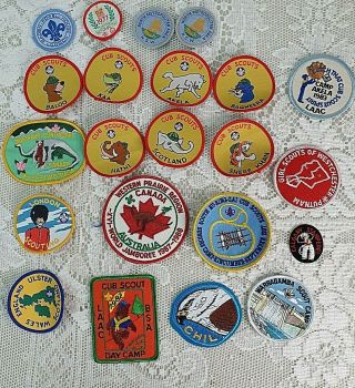 20 Vintage Overseas Boy Scouts,  Wolf Cubs,  Jamboree,  Patches,  Badges