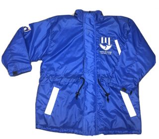 Vintage 90’s North Melbourne Kangaroos Blue Winter Rain Jacket Mens Size S - Large