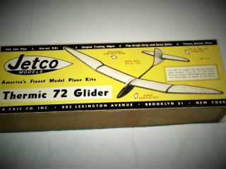 Vintage Jetco Thermic 72 Glider Model Airplane Kit Not Started