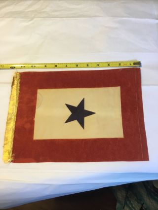 Vintage Antique Wwi Or Wwii The Blue Star Service Banner Flag 11 X 8 1/4”