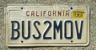 California State License Plate Bus2mov Auto Car Tag Vanity Bus To Move Drive 1