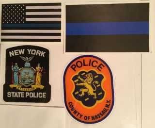 Ny State & Nassau County Police Official In/window Faces/out Decal,  2 B Sticker