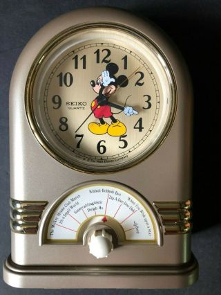 Vintage Mickey Mouse Seiko Quartz Jukebox Alarm Clock W/ 8 Disney Songs Nib