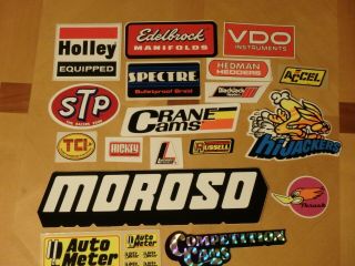 18 Vintage Drag Racing Hot Rod Automotive Parts Decals & Stickers