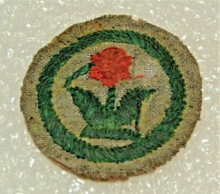 Red Flower Boy Scout Gardener FELT No Words Proficiency Award Badge Troop $19.  99 2