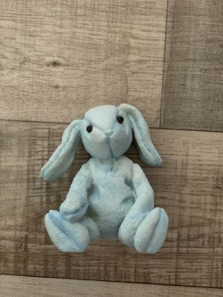 Unusual Rare Vintage Retro Ceramic Rabbit Ornament Cute 1999 Baby Blue Bunny