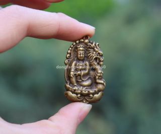 4 Cm China Pure Copper Bronze Lotus Guan Yin Kwan - Yin Bodhisattva Buddha Pendant