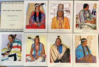 Set 24 Prints Blackfeet Indian Tribe By Winold Reiss Great Northern Railway