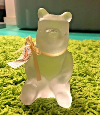 Disney Classic Winnie The Pooh Figurine Frosted Glass Crystal No Box