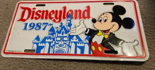 Disneyland 1987 Metal License Plate Walt Disney Productions
