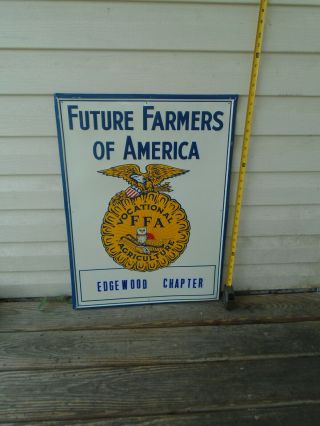 Rare Vintage Ffa Future Farmers Of America Agriculture Metal Tin Litho Sign Ohio