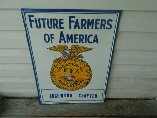 RARE VINTAGE FFA FUTURE FARMERS OF AMERICA AGRICULTURE METAL TIN LITHO SIGN OHIO 2