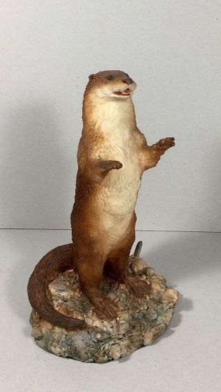 Animal Sculpture Otter Modelled By Victor Griffiths Signed Made In Wales