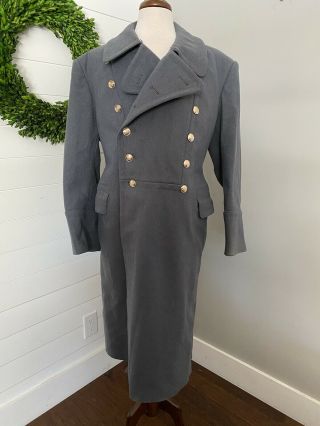 Vintage Russian Ussr Soviet Military Uniform Wool Trench Coat Jacket (cl)