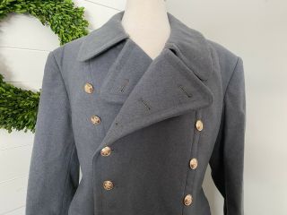 Vintage Russian USSR Soviet Military Uniform Wool Trench Coat Jacket (CL) 3