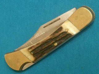 Vintage Puma Germany 210900 Earl Stag Folding Hunter Bowie Knife Knives Pocket